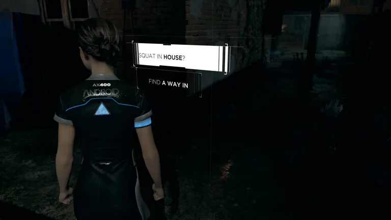 Kara in Detroit Become Human beside objectives reading Squat in house and Find a way in
