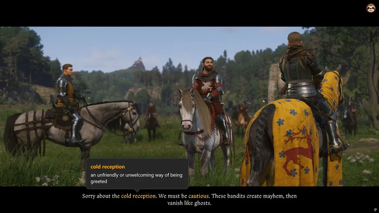 Termy explains the phrase cold reception over a Kingdom Come Deliverance II subtitle