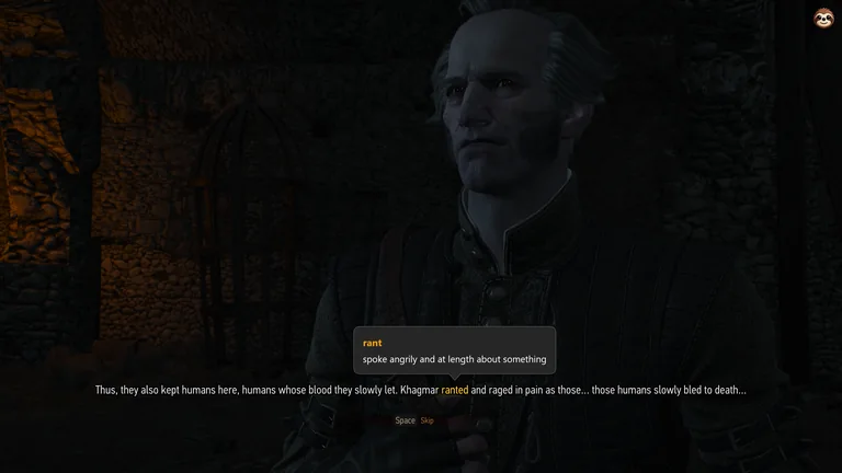Termy explains the highlighted word rant while The Witcher 3 remains visible behind it