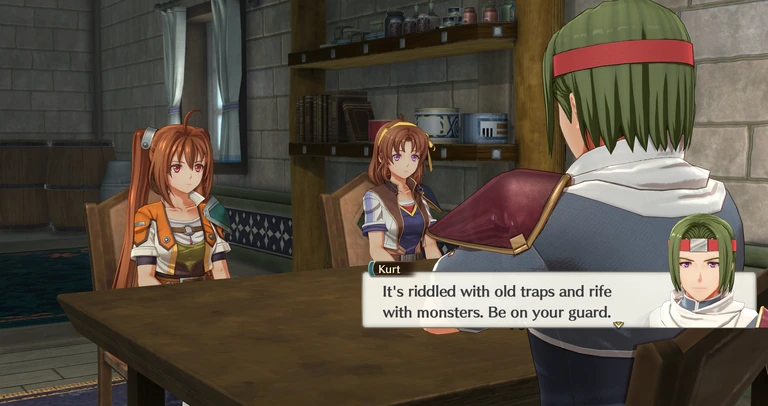 Курт предупреждает о старых ловушках и монстрах в Trails in the Sky